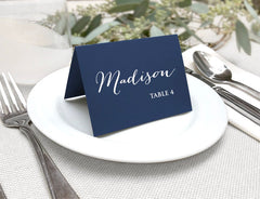 Navy Blue Table Numbers- Simple Table Numbers - Double Side Printed Table Numbers - Table Numbers - White Ink
