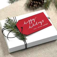 Christmas Personalized Gift Tags, Wine Gift Tags, Holiday Party Favor Tags, Christmas Tags, Gift Favor Tags, Tags for Gifts, White Ink
