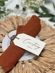 Hanging Place Cards, Printed Name Tags, Personalized Tags with Holes for Seating Cart, Printed Personalized Reception Place Card Tags