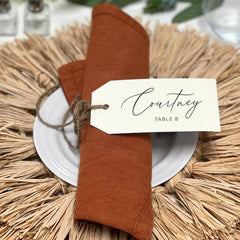 Hanging Place Cards, Printed Name Tags, Personalized Tags with Holes for Seating Cart, Printed Personalized Reception Place Card Tags