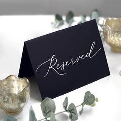 Printed Reserved Table Card, Reserved Seating Table Sign, Modern Minimalist Reserved Signs, Wedding Table Top Cards, Print and Folded