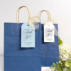 Wedding Thank You Tags, Tags for Wedding Gift Bags and Wedding Favors, Printed, Customized, Many Wedding Colors Available