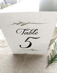 Freestanding Wedding Table Numbers - Printed Folded Double Sided Table Numbers - Freestanding 4x6 Table Numbers - Stand Alone Table Numbers