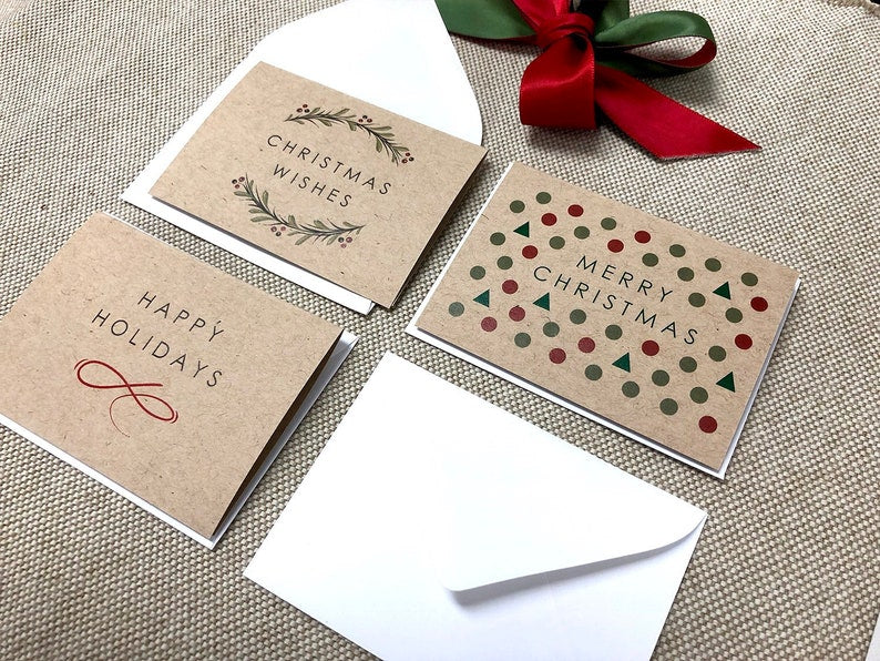 Set of 6 Mini Christmas Gift Cards, Mini Gift Cards, Small Cards for Gifts, Blank small Christmas cards with envelopes