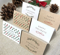 Set of 6 Mini Christmas Gift Cards, Mini Gift Cards, Small Cards for Gifts, Blank small Christmas cards with envelopes