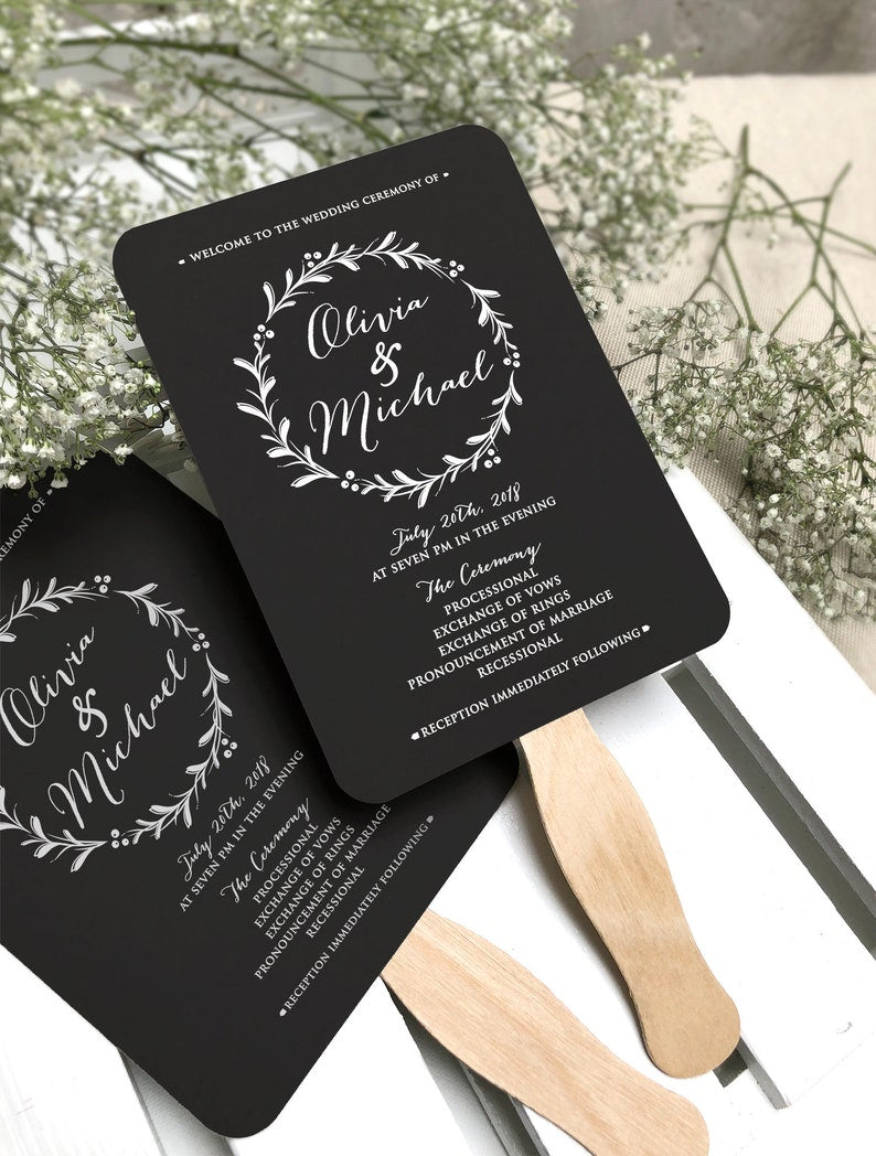 Black Place Cards, Printed Black and White Wedding Escort Cards, Simple Modern Black with White Printing Name Cards, Modern Place Cards