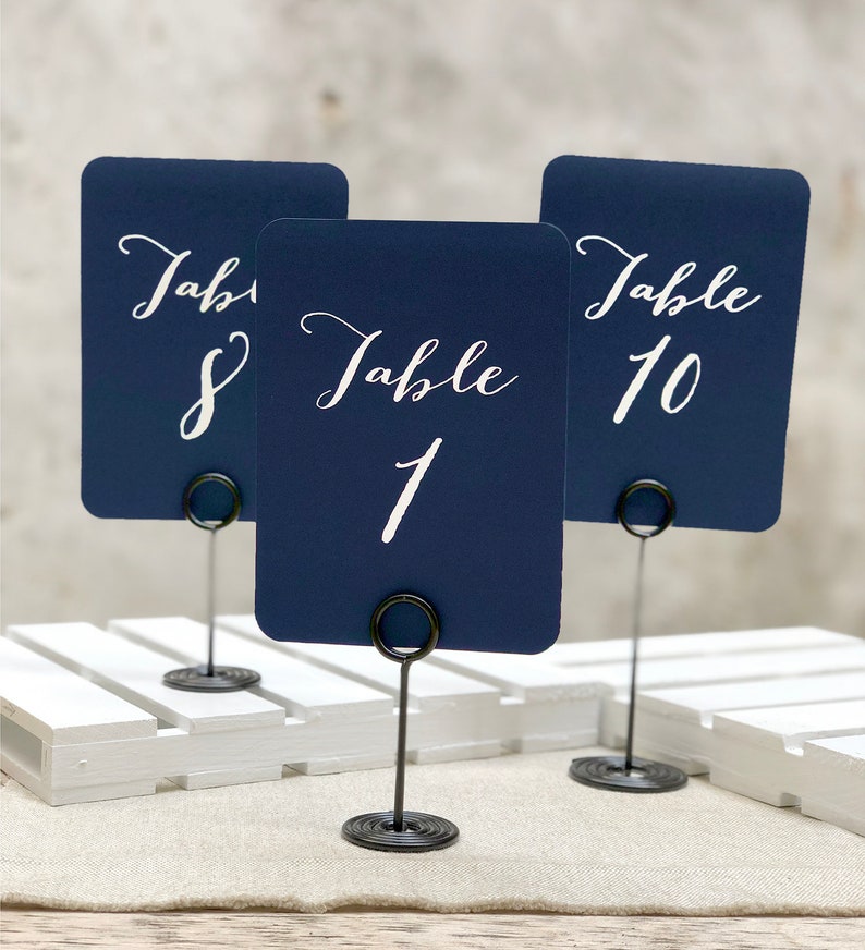 Navy Blue Wedding Menu Card - Modern White Printing Wedding Menu Cards - Navy Blue