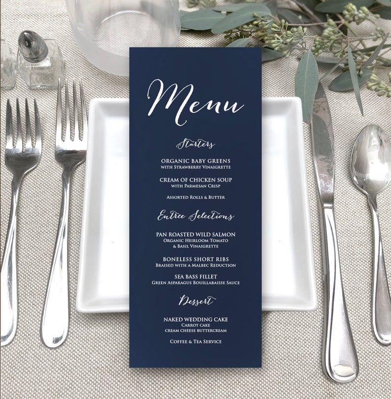 Navy Blue Table Numbers - Printed Table Numbers - Simple Table Numbers - Double Side Printed Table Numbers - Table Numbers - White Ink