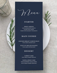 Simple Wedding Menu Cards - Printed Wedding Menus - Menus For Reception Tables - Wine Wedding Menus