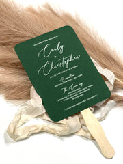 Wedding Dinner Menu Cards - Hunter Green Printed White Ink Wedding Menus - Emerald Green Menu - Colored Menus with White Ink