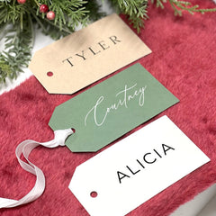 Christmas Name Tags, Christmas Stocking Gift Tags, Printed Personalized Stocking Tags, Christmas Place Cards, Customized Christmas Name Tags