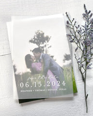 Vellum Save The Dates, Printed Vellum Overlays, Vellum Overlay Invitations, White or Black Ink on Vellum, DIY Vellum, Photos Not Included