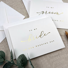 Gold Foil To My Bride Wedding Day Card, To My Bride Card, Classy and Simple Wedding Day Cards
