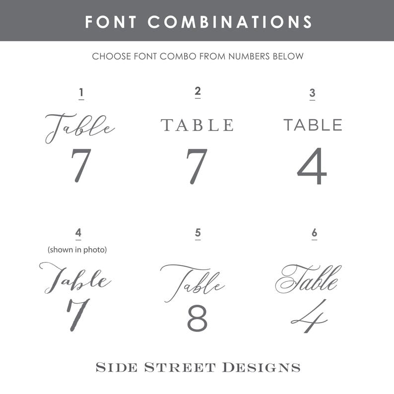 Navy Blue Table Numbers- Simple Table Numbers - Double Side Printed Table Numbers - Table Numbers - White Ink