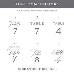 Navy Blue Table Numbers- Simple Table Numbers - Double Side Printed Table Numbers - Table Numbers - White Ink