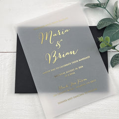 Printed Vellum Invitations, Vellum Wedding Invitations, Vellum Paper with White or Black Ink, 5x7 Vellum Invites, Envelopes Not Included